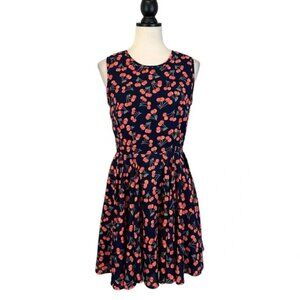 Maison Jules Navy and Pink Floral Dress